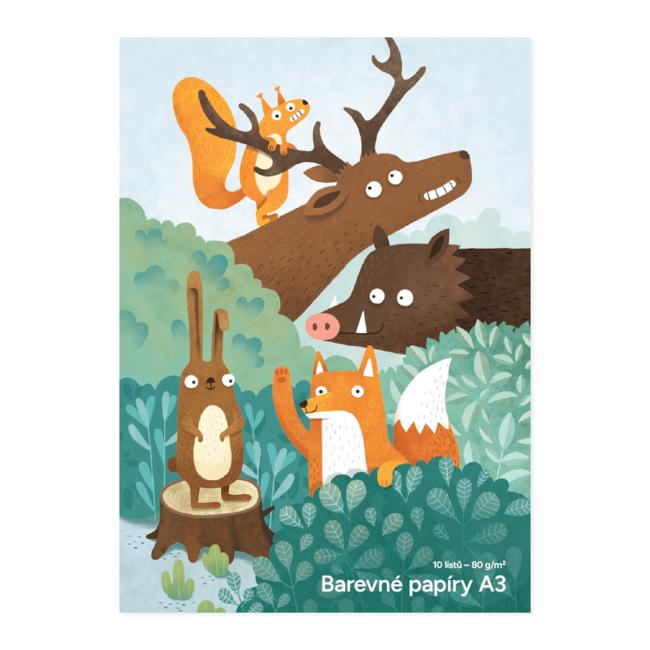 Farbiges Papier A3, 10 Blatt