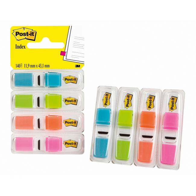 Post-it Index Lesezeichen werden im Fach schmaler.