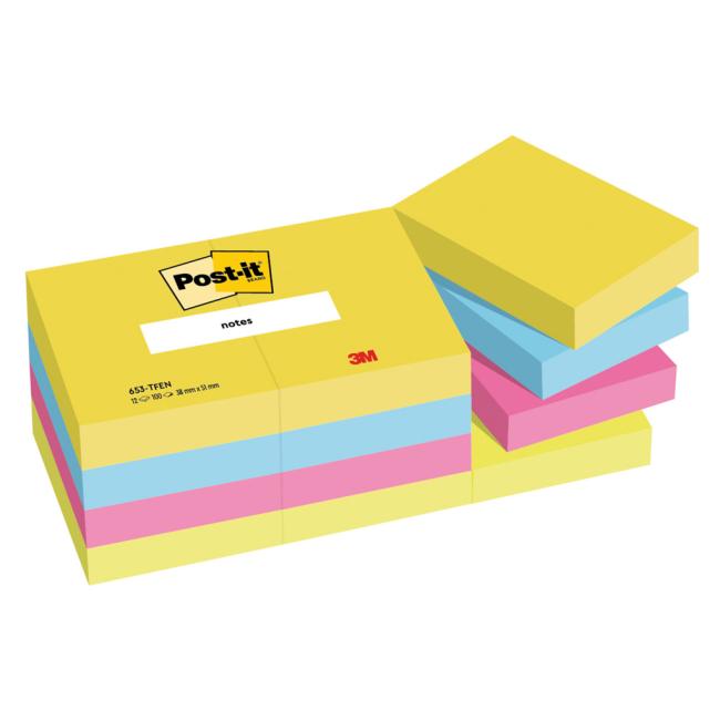 Post-it® ENERGETIC Haftnotizen, 38 x 51 mm, 12 x 100 Blatt