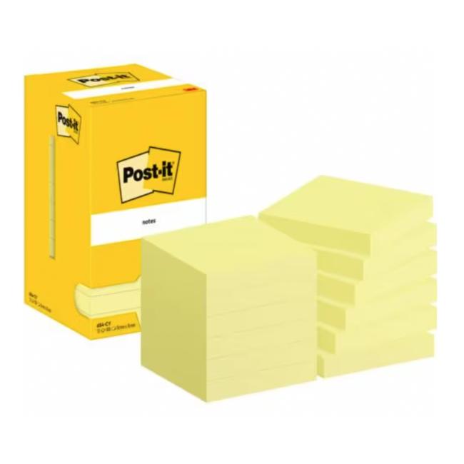 Post-it® Haftnotizen, 76 x 76 mm, gelb, 12 x 100 Blatt