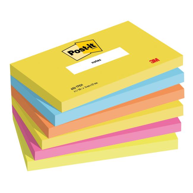 Post-it® ENERGETIC Haftnotizen 76 x 127 mm, 6 x 100 Blatt
