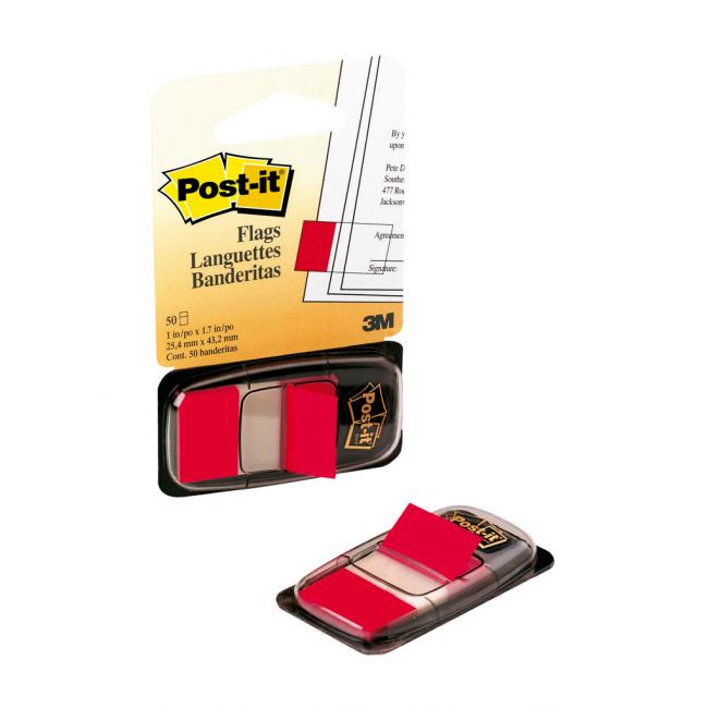 Lesezeichen Post-it Index breit 25,4x43,2 rot
