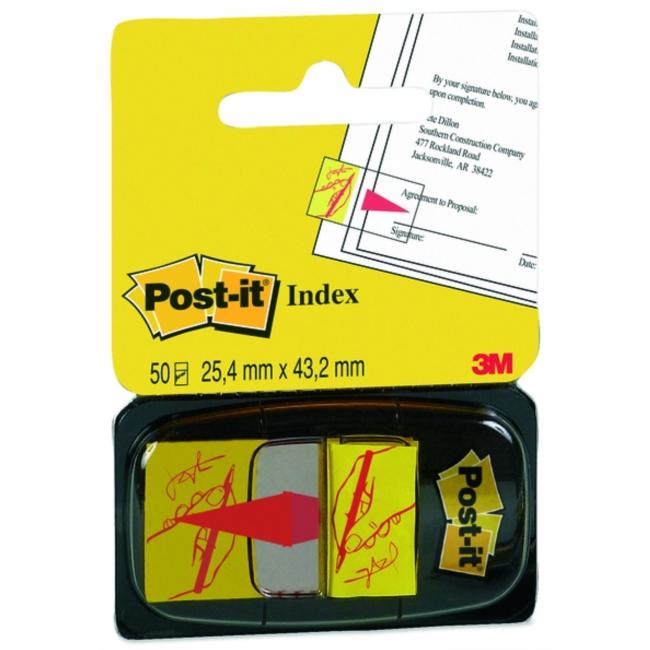 Post-it Index Lesezeichen breit 25,4x43,2 'Signatur'
