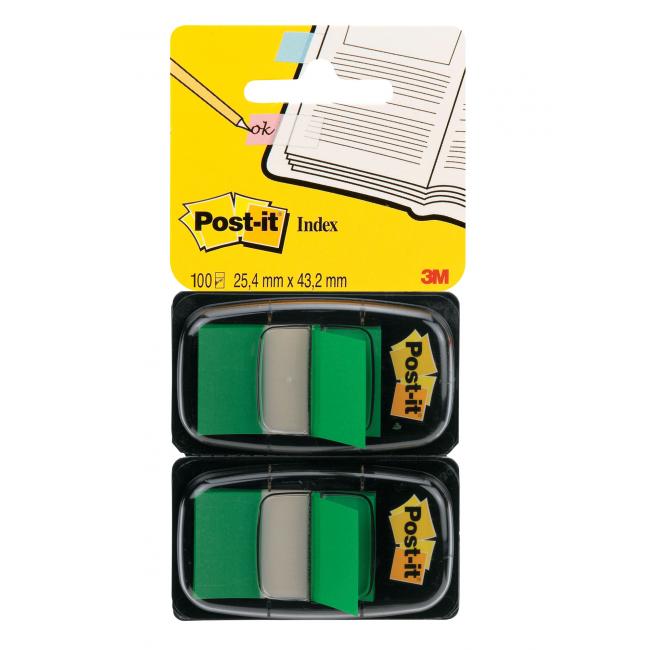 [MM068033] Lesezeichen Post-it Index breit 25,4 x 43,2 mm grün 2 Stück