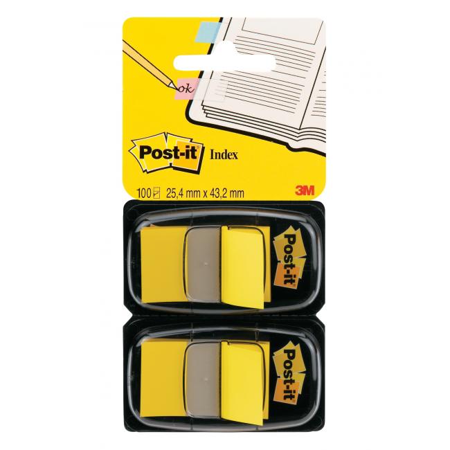 Post-it® Index Lesezeichen, breit, 25,4 x 43,2 mm, gelb, 2 Stück