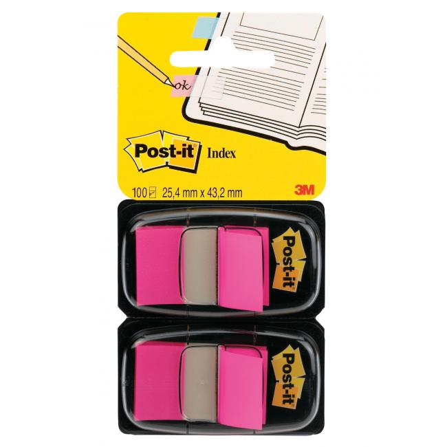 Post-it® Index Lesezeichen, breit, 25,4 x 43,2 mm, rosa, 2 Stück