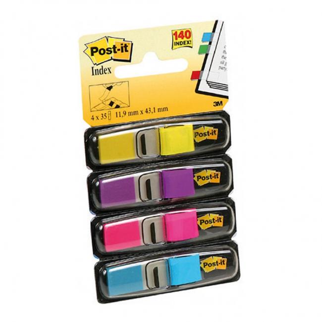 Post-it® Indexstreifen, schmal, 11,9 x 43,1 mm, Neonfarben