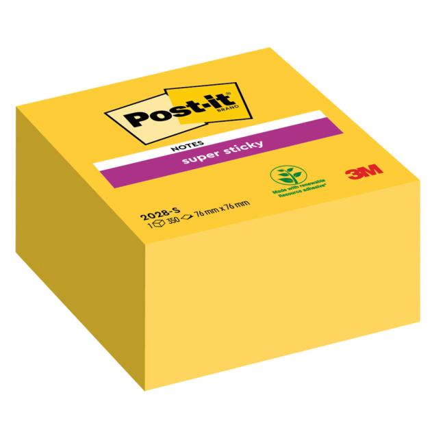Post-it® Super Sticky Notizzettel 76x76mm Gelb 350 µl
