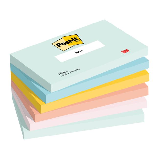Post-it® BEACHSIDE Haftnotizen, Größe 76 x 127 mm, 6 x 100 Blatt
