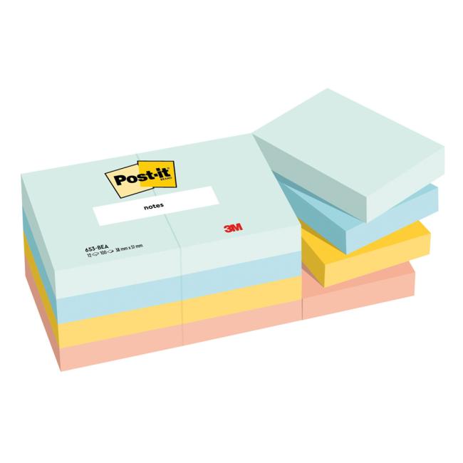 Post-it® Strand-Haftnotizen, Größe 38 x 51 mm, 12 x 100 Blatt
