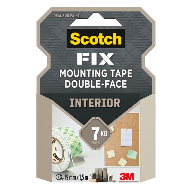Scotch® Doppelseitiges Montageklebeband für den Innenbereich, 19 mm x 1,5 m