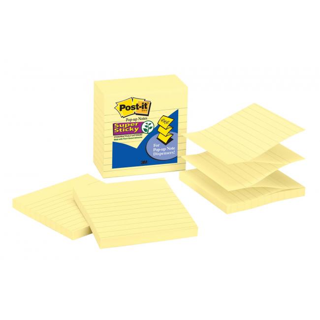 [MM440010] Selbstklebende Z-Notizblöcke, liniert, 101 x 101 mm, gelb