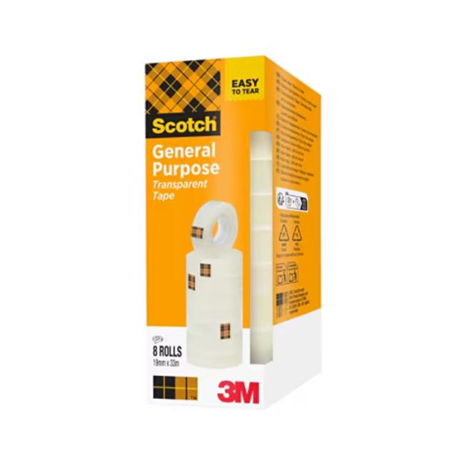 [MM508193] Scotch 508 Klebeband, 19 mm x 33 m, 8 Stück.