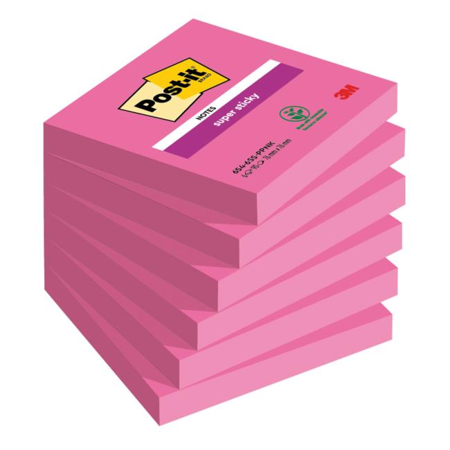 [MM654070] Post-it® Super Sticky Haftnotiz, rosa, 76 x 76 mm