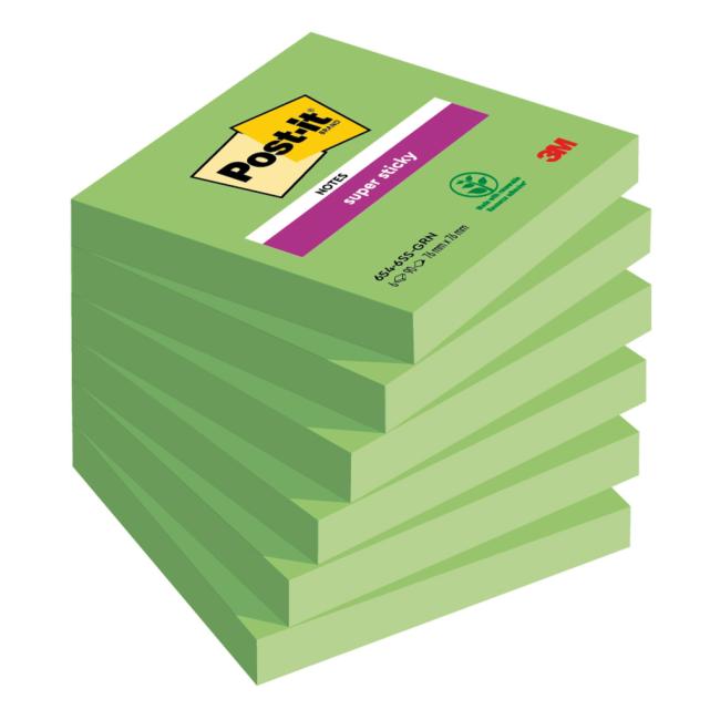 Post-it® Super Sticky Haftnotiz, grün, 76 x 76 mm