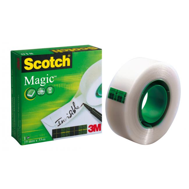 Scotch Magic unsichtbares, beschreibbares Klebeband, 19 mm x 33 m, in einer Schachtel