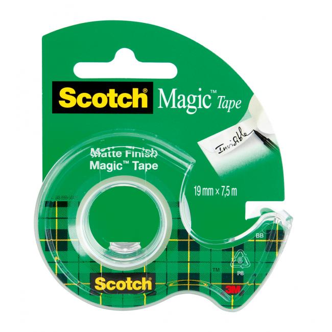 Scotch Magic unsichtbares, beschreibbares Klebeband 19 mm x 7,5 m mit Abroller