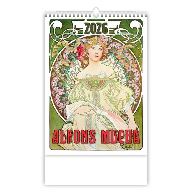 [N177] Wandkalender Alfons Mucha 24 x 33 cm 2026