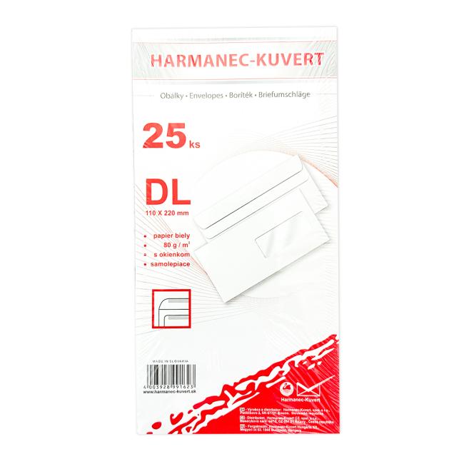DL selbstklebende Versandtaschen, Fenster, 25 Stück.