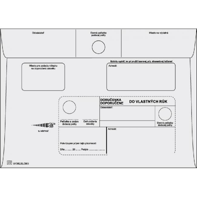 [OB454090] Postumschläge C5 Zustellbeleg an VR ohne OD, 1000 Stück.