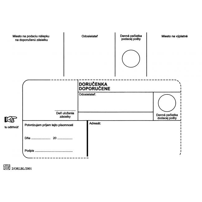 [OB462010] Postumschläge B6 Zustellbeleg, 100 Stück.