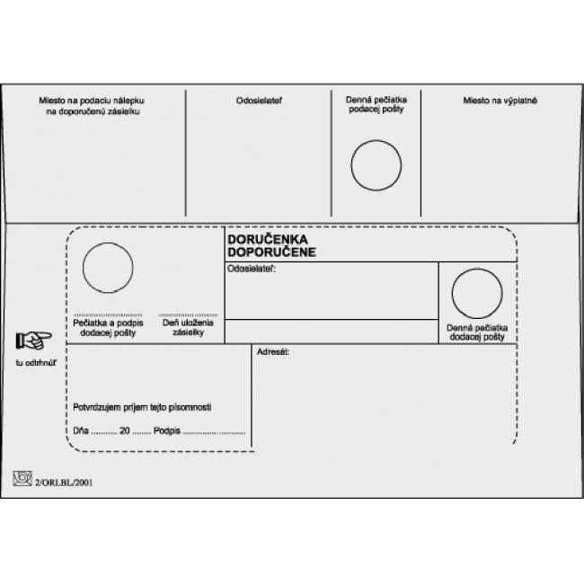 [OB462080] Postumschläge B6 Zustellbeleg, 1000 Stück.