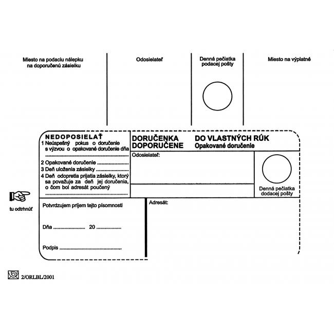[OB463010] Postumschläge B6, Zustellhinweis an VR OD, Nicht senden, 100 Stück