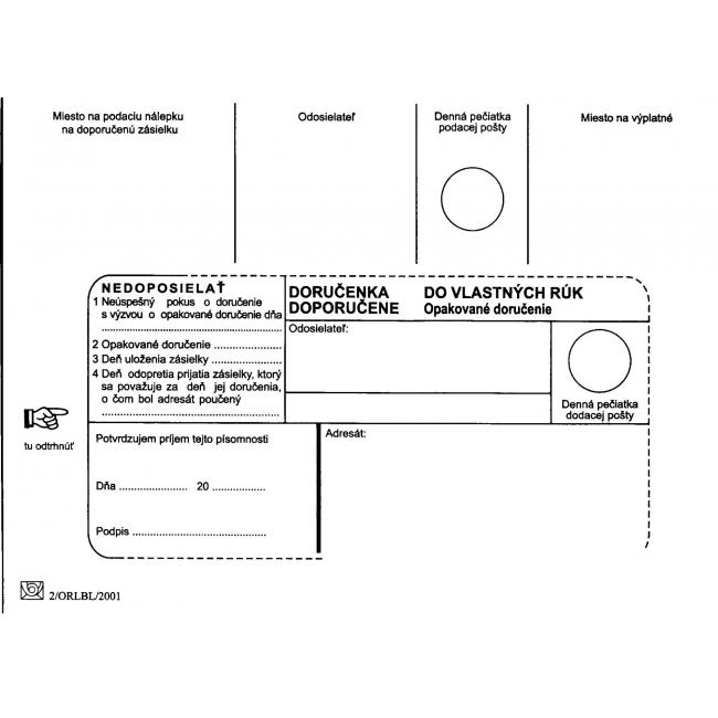 [OB463080] Briefumschläge B6 mit Lieferschein an VR OD, Nicht senden, 1000 Stück