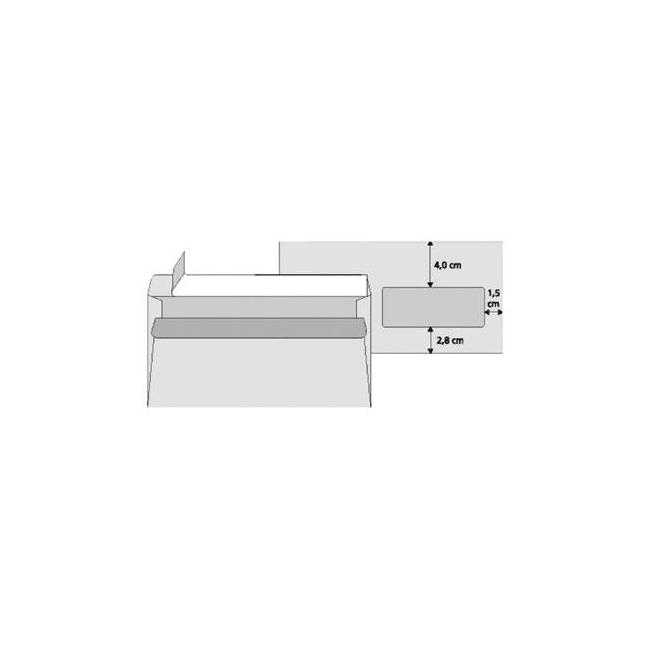 [OB860030] DL Cygnus Briefumschläge mit Klebeband, Sichtfenster rechts, bedruckt, 500 Stück.