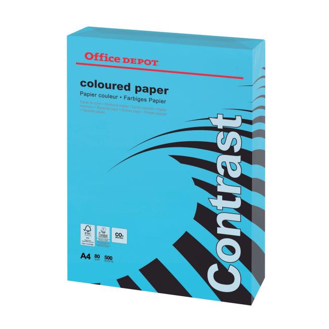Office Depot Contrast Color Papier Intensives Blau, A4, 80 g