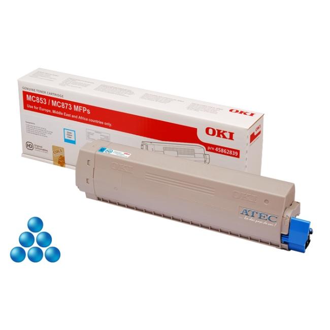 Toner OKI 45862839 für MC853/MC873 Cyan (7.300 Seiten)