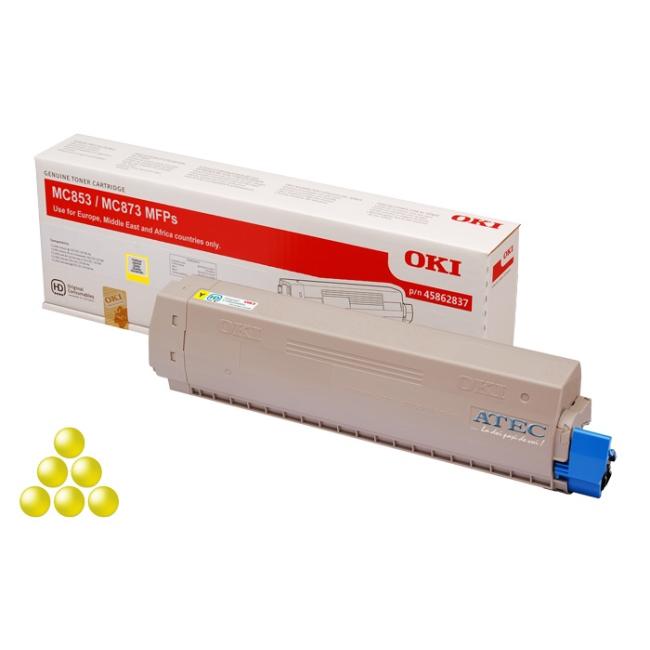 [OK031664] Toner OKI 45862837 für MC853/MC873 gelb (7.300 Seiten)