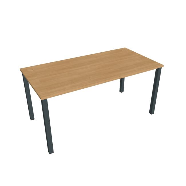 Schreibtisch Uni, 160 x 75,5 x 80 cm, Eiche/Schwarz