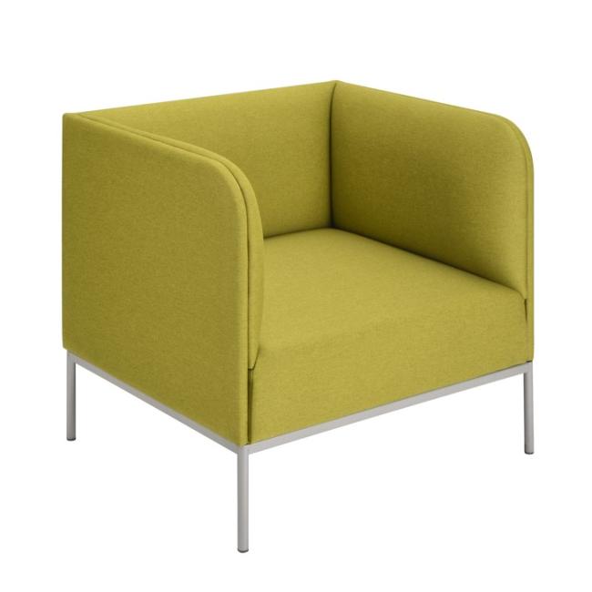 Bequemer Sessel, 75 cm breit, Bombaygrün 38, graues Gestell