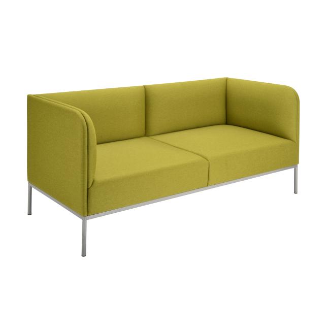 Weicher Doppelsessel, Breite 150 cm, Bombaygrün 38, graues Gestell