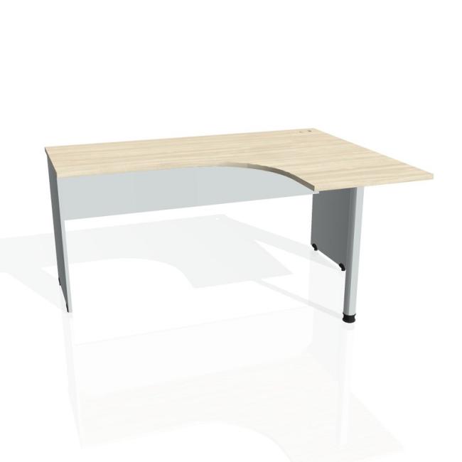 [ON016118] Gate-Schreibtisch, ergonomisch, links, 160x75,5x120 cm, Akazie/grau
