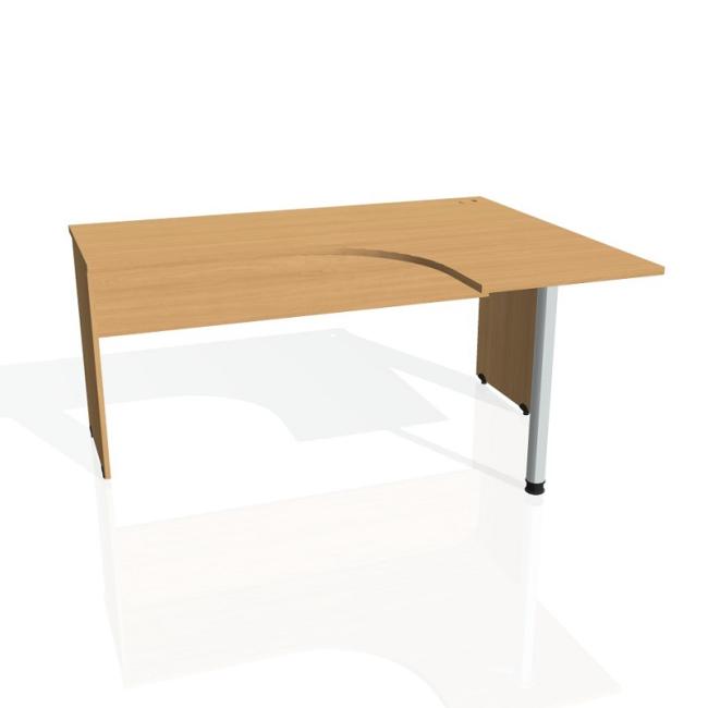[ON016122] Gate-Schreibtisch, ergonomisch, links, 160x75,5x120 cm, Buche/Buche