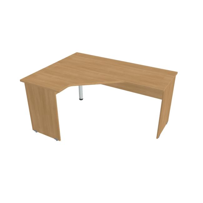 [ON016144] Gate-Schreibtisch, ergonomisch, rechts, 160x75,5x120 cm, Eiche/Eiche
