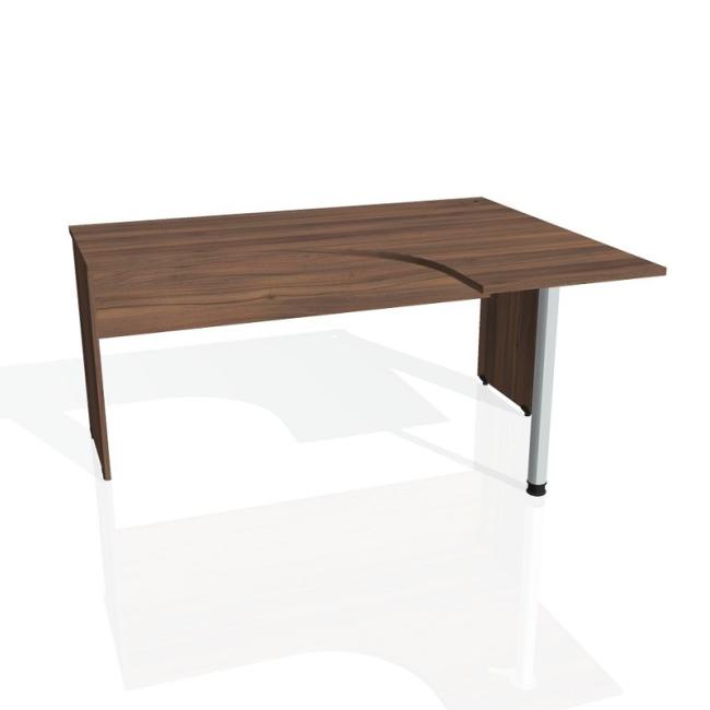[ON016177] Gate-Schreibtisch, ergonomisch, links, 160 x 75,5 x 120 cm, Nussbaum/Nussbaum
