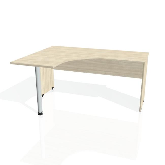 Gate-Schreibtisch, ergonomisch, rechts, 160 x 75,5 x 120 cm, Akazie/Akazienholz