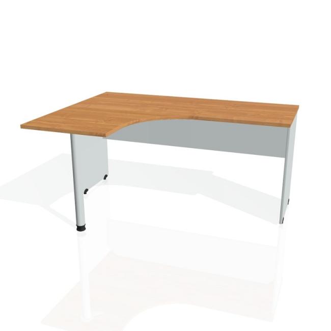 [ON016238] Gate-Schreibtisch, ergonomisch, rechts, 160x75,5x120 cm, Erle/Grau