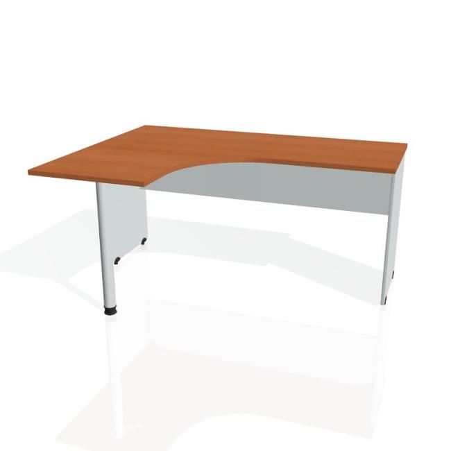 [ON016258] Gate-Schreibtisch, ergonomisch, rechts, 160x75,5x120 cm, Kirsche/Grau