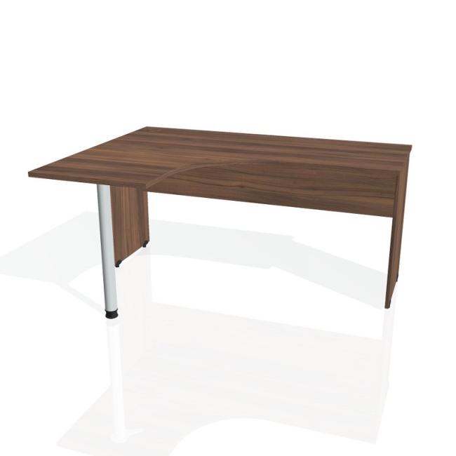 [ON016277] Gate-Schreibtisch, ergonomisch, rechts, 160 x 75,5 x 120 cm, Nussbaum/Nussbaum