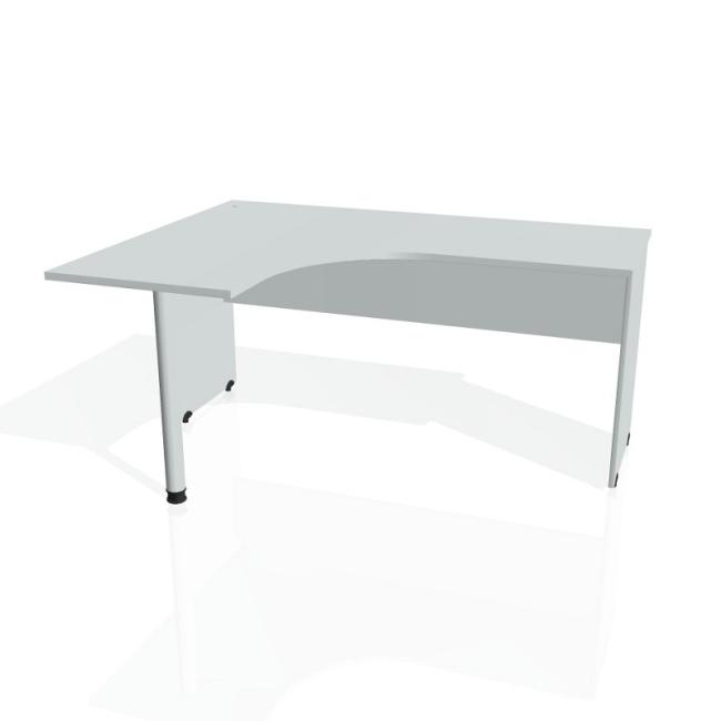 Gate-Schreibtisch, ergonomisch, rechts, 160x75,5x120 cm, grau/grau