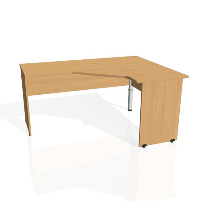 [ON016322] Gate-Schreibtisch, ergonomisch, links, 160x75,5x120 cm, Buche/Buche