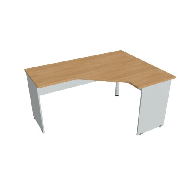 [ON016348] Gate-Schreibtisch, ergonomisch, links, 160x75,5x120 cm, Eiche/Grau