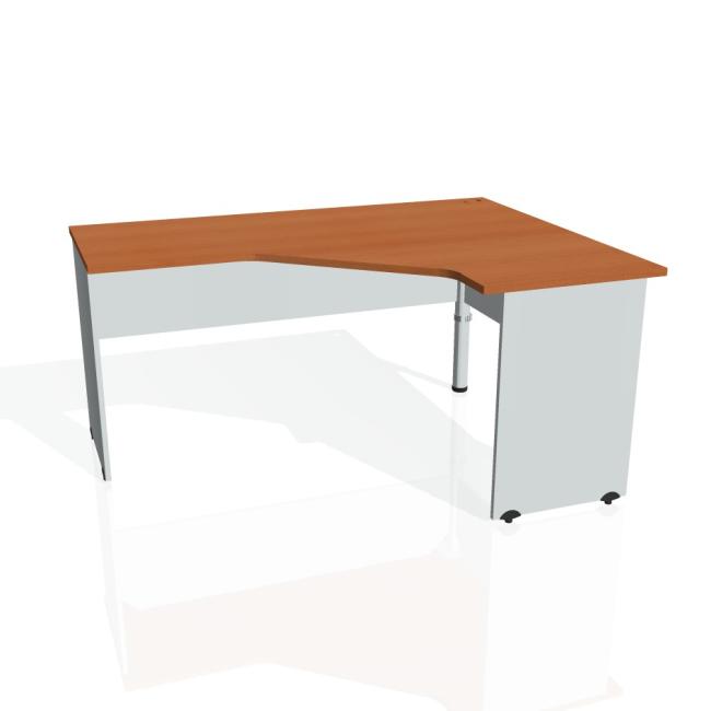 [ON016358] Schreibtischgitter, ergonomisch, links, 160x75,5x120 cm, Kirsche/Grau