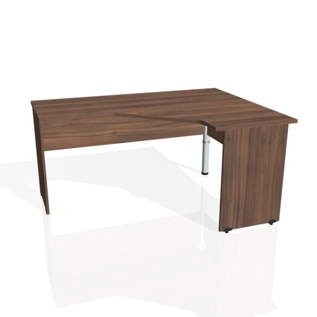 [ON016377] Gate-Schreibtisch, ergonomisch, links, 160 x 75,5 x 120 cm, Nussbaum/Nussbaum