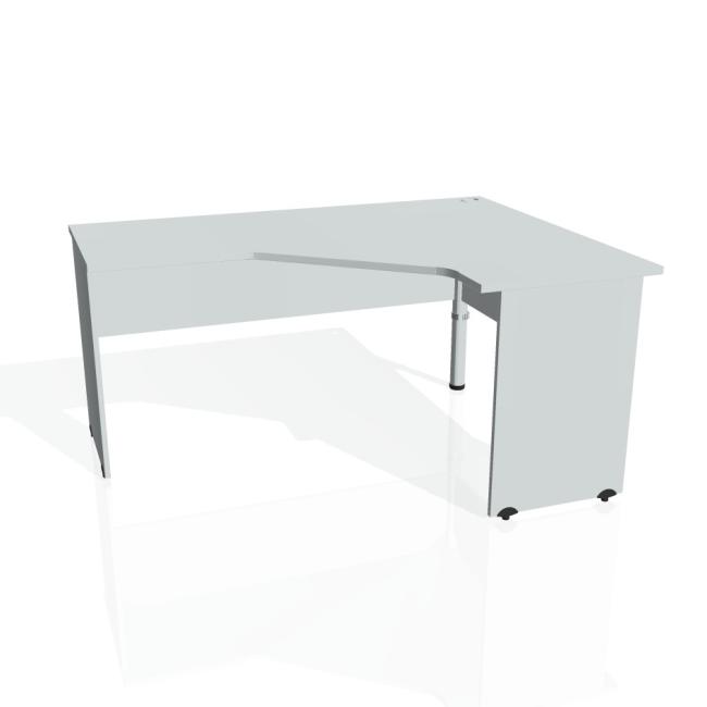 [ON016388] Schreibtischgitter, ergonomisch, links, 160x75,5x120 cm, grau/grau