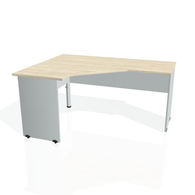 [ON016418] Gate-Schreibtisch, ergonomisch, rechts, 160x75,5x120 cm, Akazie/grau